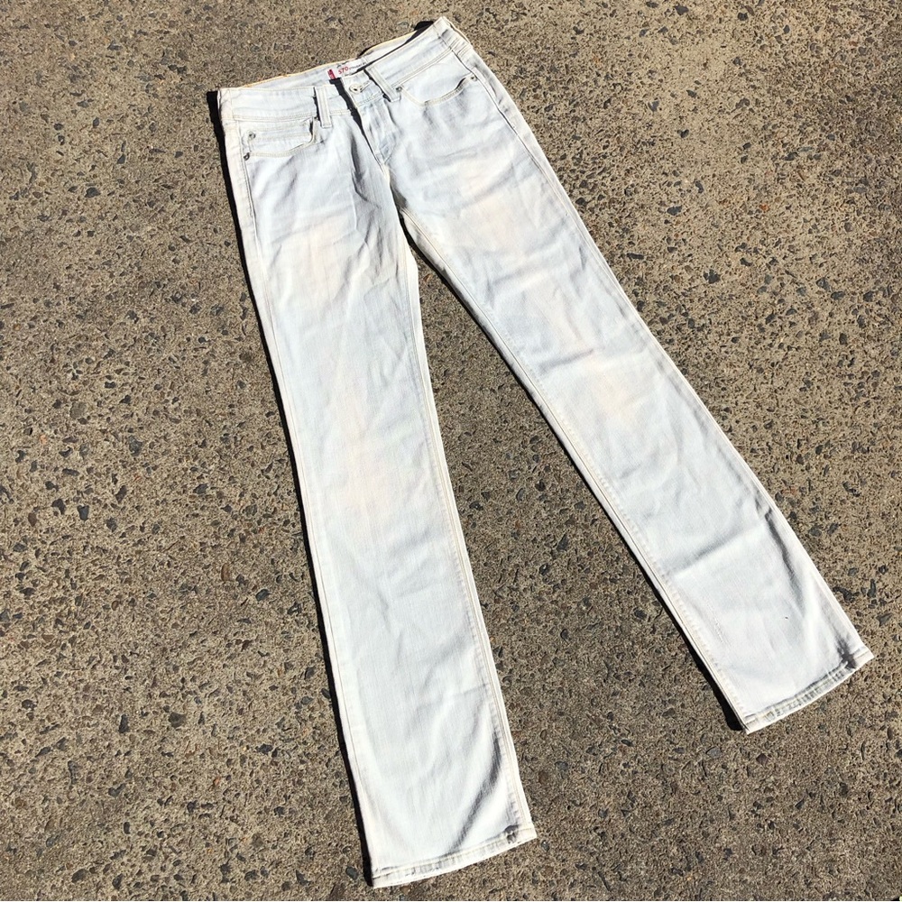 Levi's 570 Straight Fit Cotton Denim Jeans Bleach Blue W29 L34 Womens BNWOT - Picture 1 of 13